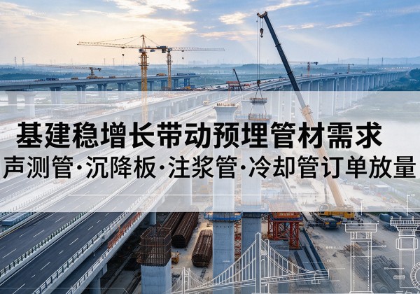 漯河基建稳增长带动预埋监测管材需求，声测管、沉降板、注浆管订单持续放量